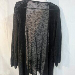 Anthropologie Moth lightweight, open-front black cardigan with unique details, L